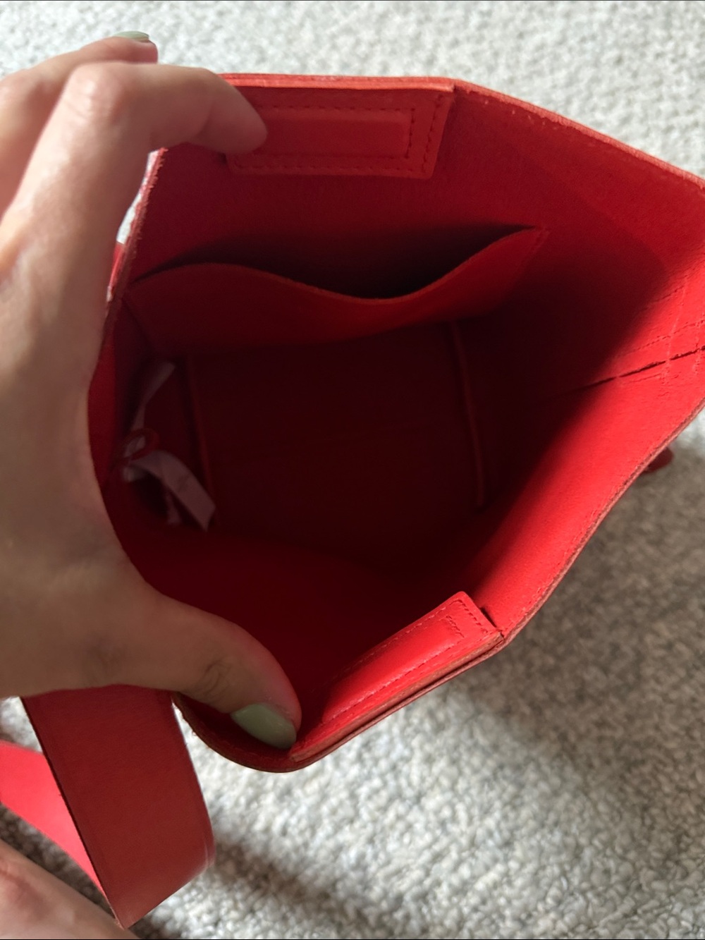 Madewell Red Leather Crossbody Bucket Bag - Picture 5 of 5